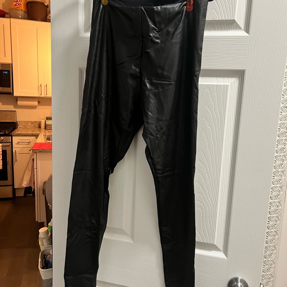 Black Faux Leather Leggings